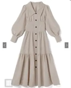 ビッグカラーティアードロングワンピース Lサイズ