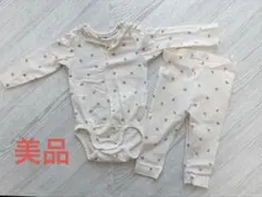H&M オーガニックコットン 花柄ロンパース ボディスーツ 6-9ヶ月 70cm