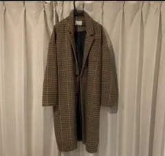 オーバーサイズ　チェック柄　チェスターコート