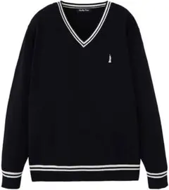 EASTBOY セーター 紺 シルバーロゴ 女神刺繍 11号 美品