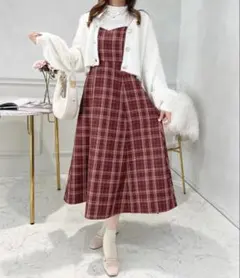 アソートチェックフレアキャミワンピース