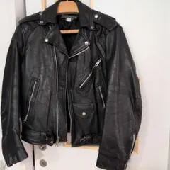 本革 ダブルライダースジャケット ブラック