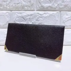 dunhill　ダンヒル　カード入れ　札入れ　薄型　ゴールド金具　ブラックのサムネイル