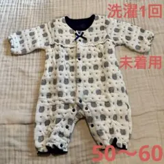 未着用 バースデイ キルト カバーオール 50〜60 新生児 ベビー くま 長袖