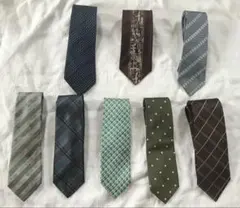 70〜80年代　ネクタイ　8本セット　日本製　国産　絹100% シルク