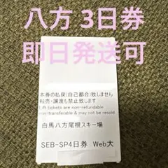 白馬 八方尾根スキー場 リフト券 3日券①のサムネイル