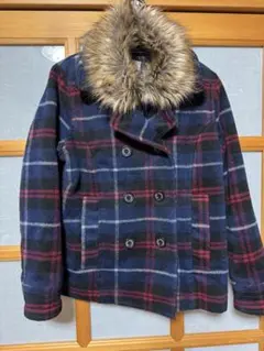 repipi armario チェック ファー ピーコート
