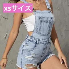 新品未使用　ダメージデニムオーバーオールロンパース