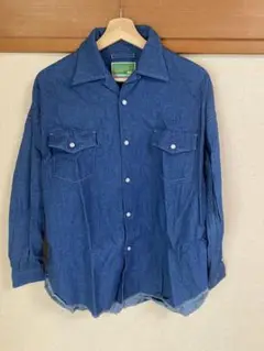 Westonalls デニムシャツ 長袖 オープンカラー