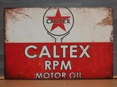 CALTEX MOTOR OIL レトロ風 ブリキ看板 OK2563