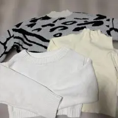 ギャル服　まとめ売り　ニット　Y2K ゼブラ柄