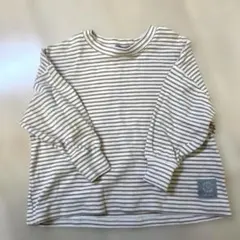 ベージュ ボーダー ロンT100