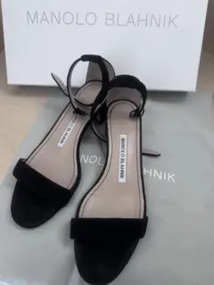 MANOLO BLAHNIK スエード アンクルストラップ サンダル　34のサムネイル