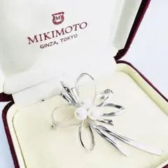 【極美品】ミキモト パール ベビーパール ブローチ フラワー リボン MIKIMOTO - 皇室御用達✨極美品 ミキモト ベビーパール ブローチ