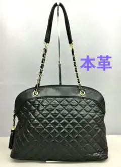 エナメル キルティング チェーンバッグ デカバックル ブラックY2K 
