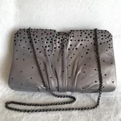 RODOラインストーン　グレー　クラッチバック　ショルダーバッグ