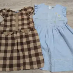 MIKI HOUSE チェック柄 ワンピース 110