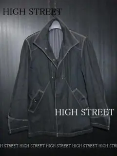 HIGH STREETハイストリート:ブラック＆ホワイトJKTブルゾン・サイズL