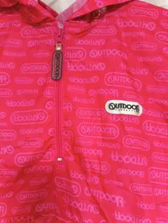 OUTDOORアウトドア総ロゴ レインコートポンチョ雨具ピンクカッパMサイズのサムネイル