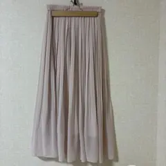 ユニクロ　ロングスカート　ピンク　 ハイウエストシフォンプリーツスカート