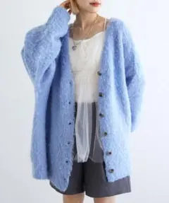 新品未使用タグ付♡w closet♡ジャギーニットライトブルー