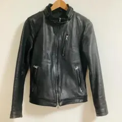 ハウスオブブルース メンズ 羊革 ラムレザーライダースジャケット ブラック M