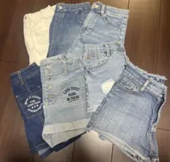 ショートパンツ ジーンズ 半ズボン ハーフパンツ デニム PINK-latte