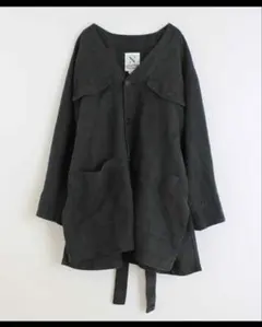 【未着用】リネンノーカラーワークジャケット