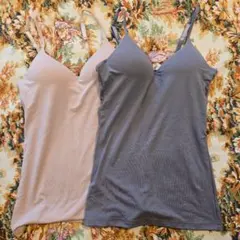ブラックとピンク　リラックスタイプ ブラキャミソール 2枚セット