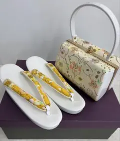 和装用バッグ 草履 セット 花柄 イエローのサムネイル