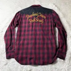 WACKO MARIA オンブレチェック ウエスタンシャツ L 赤黒のサムネイル