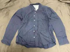 nano universe 長袖シャツ リネン混 ネイビー M