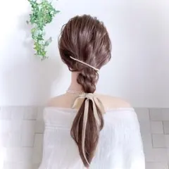 ベロアリボン ポニーフック ヘアリボン