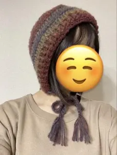 バラクラバ ボンネット帽 ニット帽 帽子 編み物