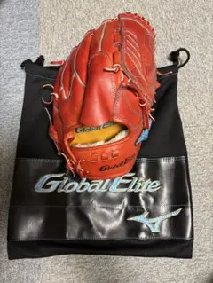 Global Elite 軟式グローブ 赤 収納バッグ付き