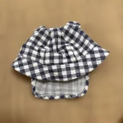 ネイビーとホワイトのチェック柄バケットハット