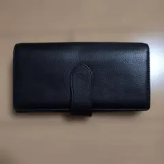 黒レザー風 長財布 小銭 カード多数