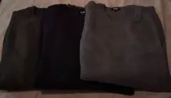 UNIQLO ウォッシャブルミラノリブクルーネックセーター　3着セット