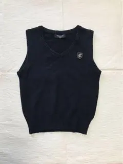 COMME CA ISM 黒 Vネック ニットベスト 120