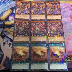 ジュラシックドロー　恐竜駕ダイナーティラノ　他パラレルレア9枚　ラッシュデュエル