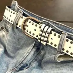 スタッズベルト スケーター ベルト SK8　白 y2k 平成