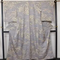 ☆中古品☆小物　単品　正絹　グレー系小紋　KM-015-26 ☆中古品☆小物 単品 正絹 グレー系小紋 KM-015-26 - メルカリ