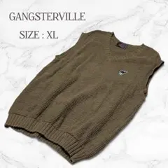 GANGSTERVILLE ギャングスタービル ニットベスト XL ワンポイントのサムネイル