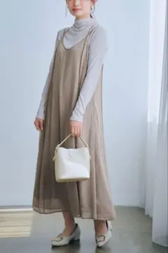 cohina ドットジャカードキャミワンピース