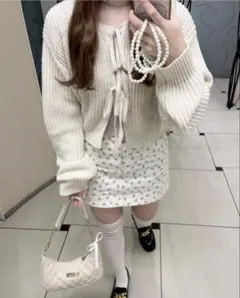 花柄デニムスカート