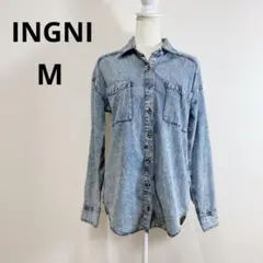 INGNI ケミカルデニムシャツ デニムシャツ 長袖シャツ M