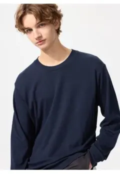 ソフトタッチクルーネックTシャツ(ネイビー/Sサイズ)