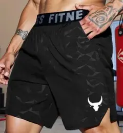 メンズ　ハーフパンツ　ブラック　カジュアル フィットネス　Sサイズ