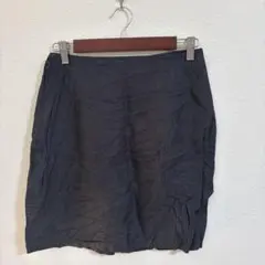輸入古着 ダークグレー タイトスカート しわ加工 カジュアル お出かけ ジップ付