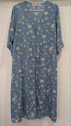 RAY CASSIN FAVORI 花柄 ワンピース ガウン 2WAY ブルー